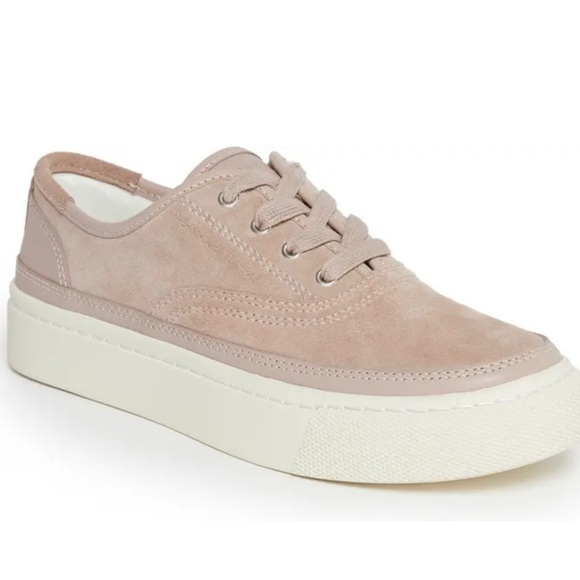 ALLSAINTS Womens Milla Platform Lace Sneaker Leather Suede Dirty Pink Sz 8 NEW - Picture 1 of 11